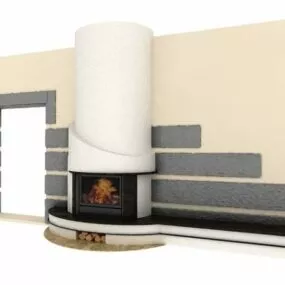 Living Room Fireplace Design 3d model