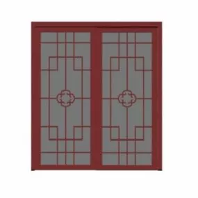Living Room Furniture Sliding Door 3d model