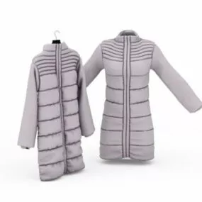 Clothes Long Down Coats 3d model