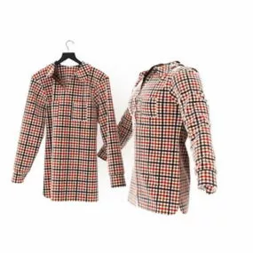 Long Sleeve Plaid Shirt Fashion 3d model