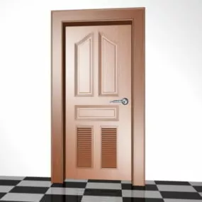 Wood Louvered Door 3d model