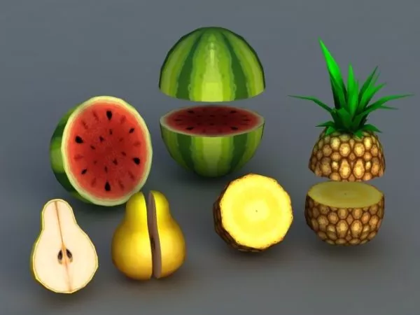 Realistic Low Poly Fruit 3d model Realistic Low Poly Fruit 3d model