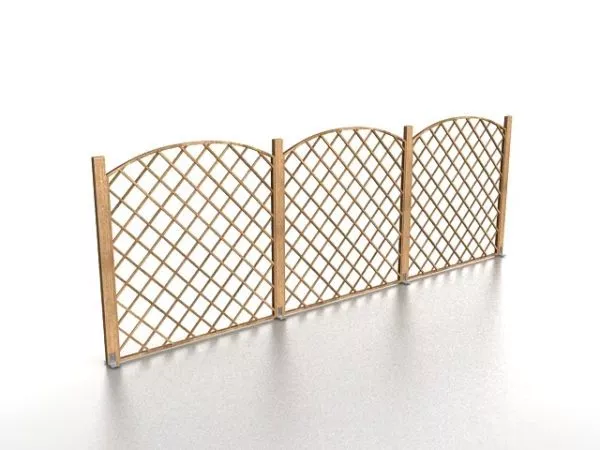 Wrought Iron Fence Retro Style 3d model