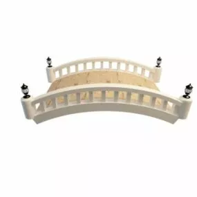 Low Rail Stone Bridge Structure 3d model