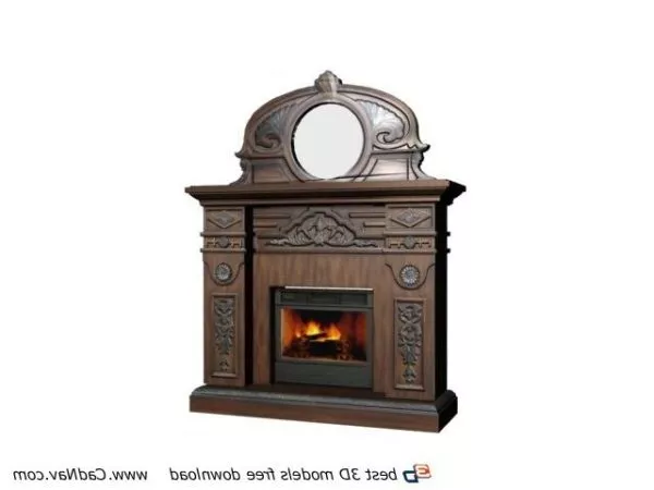 Elegant Modern Fireplace 3d model