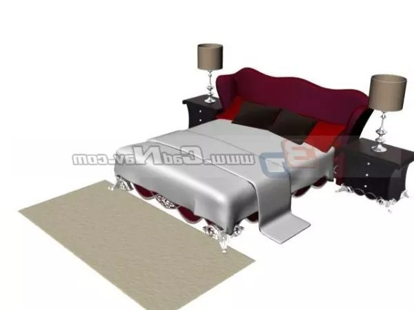 Luxury Bed Furniture With Night Table 3d model Luxury Bed Furniture With Night Table 3d model