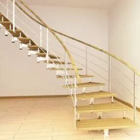 Luxury Home Curved Staircase 3d model