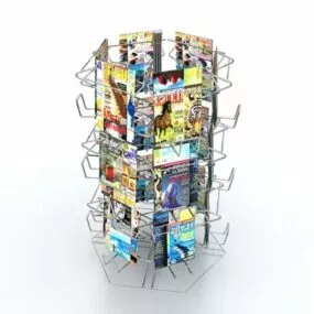 Bookstore Magazine Rack Display Stand 3d model