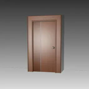 Interior Mahogany Wood Door 3d model