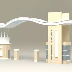 Building Main Gate Entrance 3d model