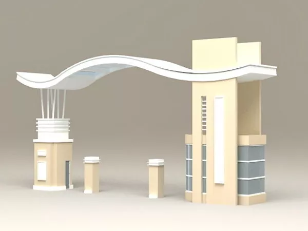 Building Main Gate Entrance 3d model Building Main Gate Entrance 3d model