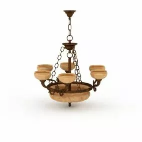 Marble Bowl Retro Chandelier 3d model