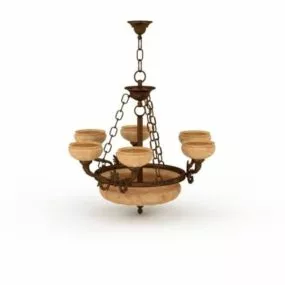 Marble Shade Ceiling Chandelier 3d model