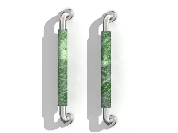Handle With Round Key, Inox Lock 3d model
