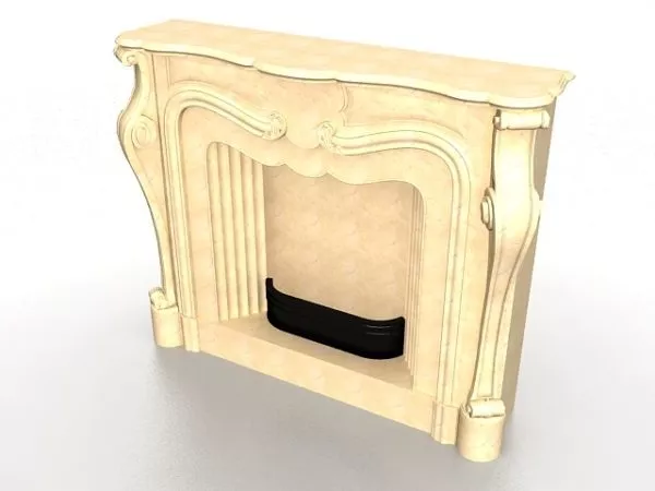 Marble Stone Fireplace 3d model Marble Stone Fireplace 3d model