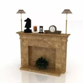 Marble Stone Antique Fireplace Mantel 3d model