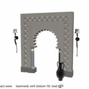 Marble Fireplace Mantel Design 3d model