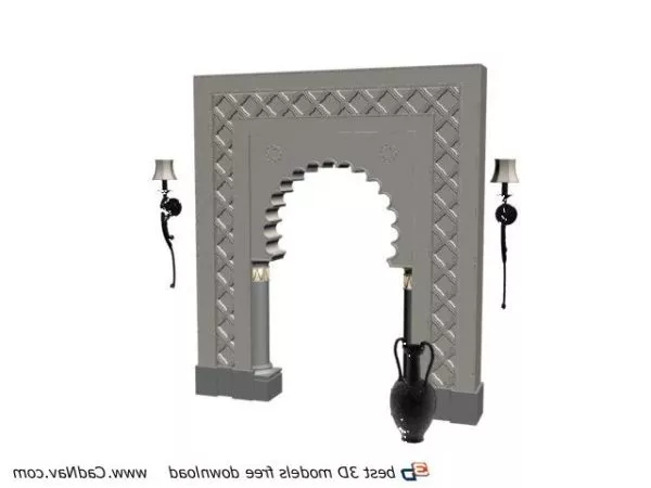 Wooden Fireplace Mantel 3d model