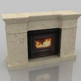 Marble Stonegas Fireplace 3d model
