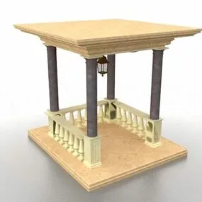 Marble Stone Gazebo Outdoor Building 3d model