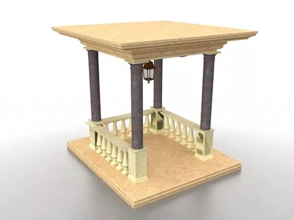 European Stone Pavilion Building 3d model