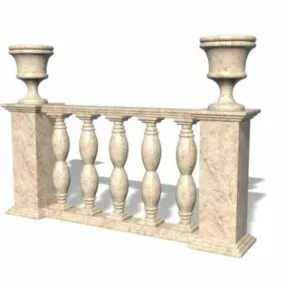 Marble Stone Railing 3d model