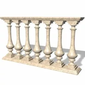 Antique Marble Railings Decor 3d model
