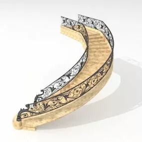 Hotel Design Marble Stone Staircase 3d model