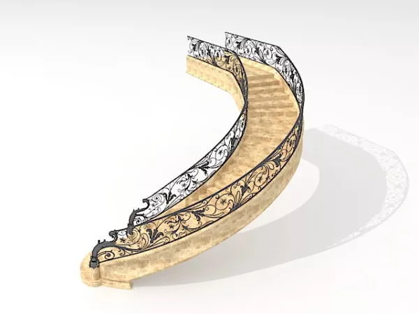 Beautiful Spiral Staircase 3d model
