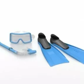 Mask Fin Snorkel Sport Equipment 3d model