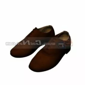 Men Casual Black Leather Shoes 3d model