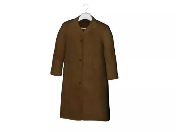 Fur Coat With Hanger Stand 3d model