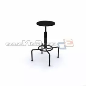 Industrial Metal Bar Stool 3d model