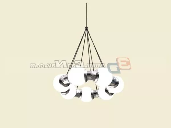Small Pendant Lamp With Black Shade 3d model