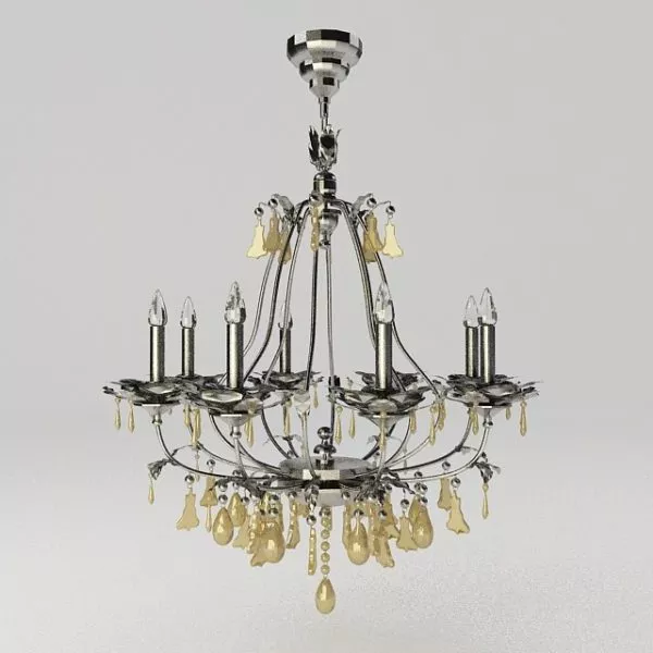 Living Room Metal Chandelier Crystals 3d model Living Room Metal Chandelier Crystals 3d model