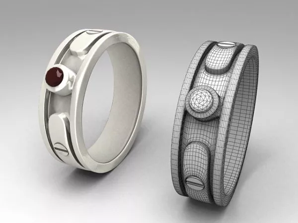Silver Gold Bracelet 3d model
