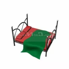 Metal Double Bed Furniture 3d model