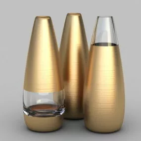 Metal Floor Vases Decoration 3d model