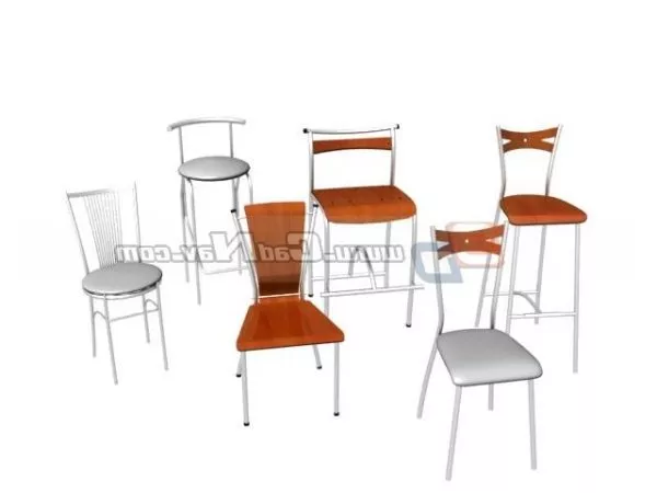 Furniture Metal Restaurant Chairs 3d model Furniture Metal Restaurant Chairs 3d model