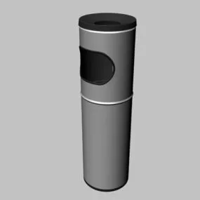House Metal Trash Bin 3d model