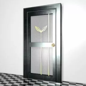 Metal And Glass Home Interior Door 3d model