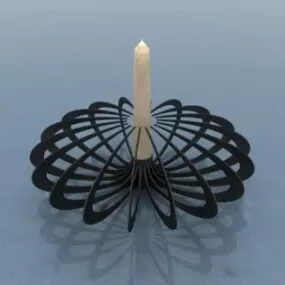 Black Metal Frame Candle Holder 3d model