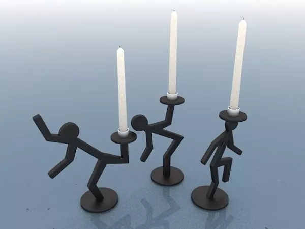 Round Candlestick Lamp With Cap 3d model