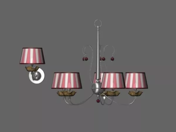 Metal Chandelier Wall Lamp 3d model Metal Chandelier Wall Lamp 3d model