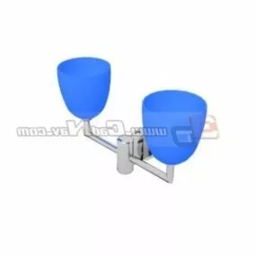 Metal Chrome Design Hotel Wall Lamp 3d model
