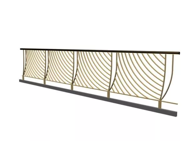 Concrete Stair Decorative With Handrail 3d model