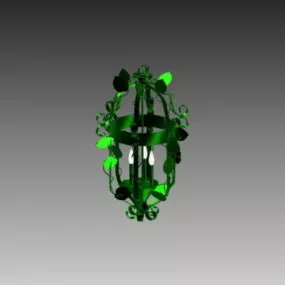 Vintage Style Metal Lantern Chandelier 3d model