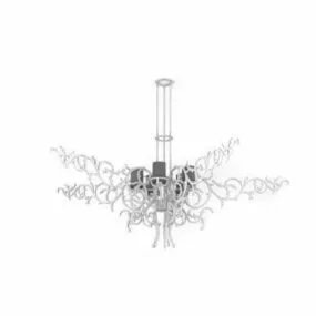 Metal Leaf Design Chandelier 3d model