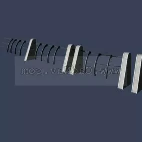 Metal Rivers Railing Design 3d model