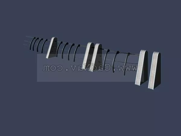 Brick Fence With Column 3d model